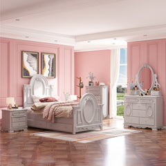 Flora Gray Mirror W/Jewlery - Ornate Home