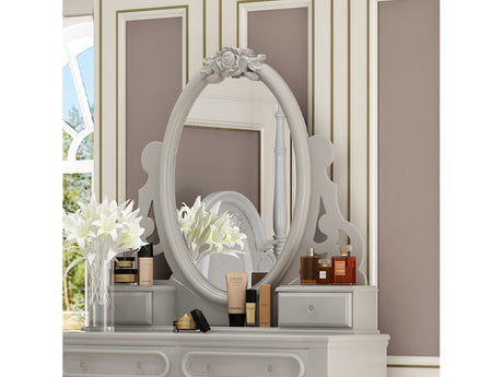 Flora Gray Mirror W/Jewlery - Ornate Home