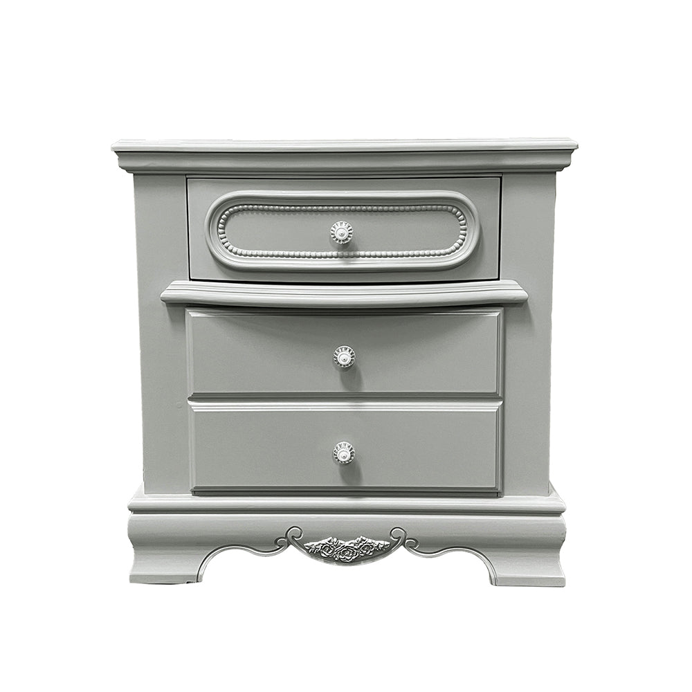 Flora Gray Nightstand - Ornate Home