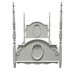 Flora Gray Twin Bed W/Poster - Ornate Home
