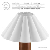 Flora Walnut Wood Table Lamp With Pleated Petal Shade - Ornate Home