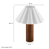 Flora Walnut Wood Table Lamp With Pleated Petal Shade - Ornate Home