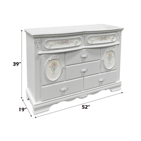 Flora White Dresser - Ornate Home