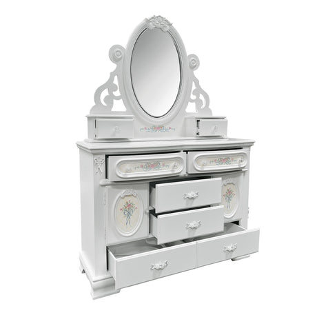 Flora White Dresser - Ornate Home