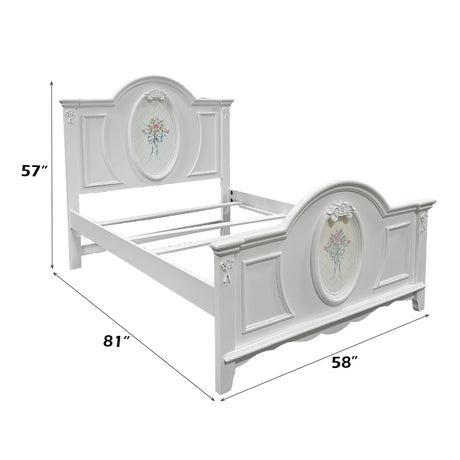 Flora White Full Bed - Ornate Home