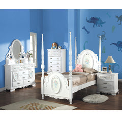 Flora White Full Bed W/Poster - Ornate Home