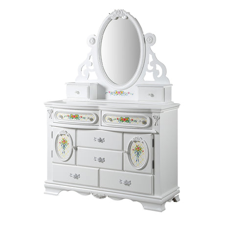 Flora White Jewelry Mirror - Ornate Home