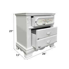 Flora White Nightstand - Ornate Home