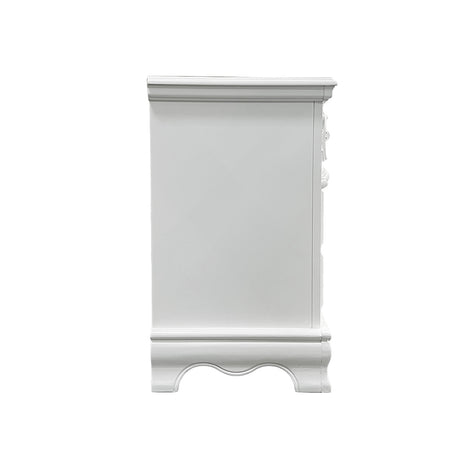 Flora White Nightstand - Ornate Home