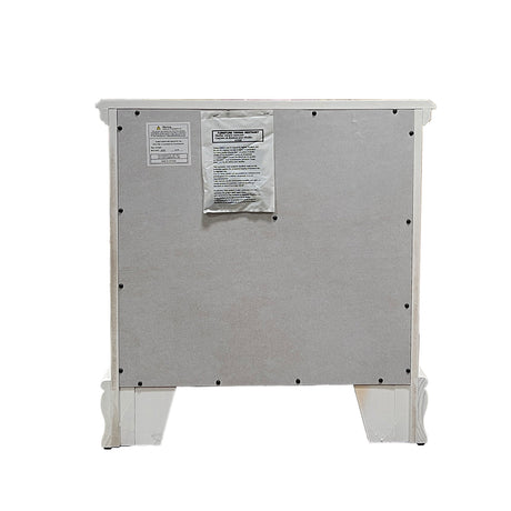 Flora White Nightstand - Ornate Home