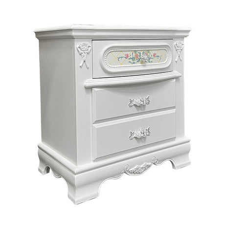 Flora White Nightstand - Ornate Home