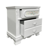Flora White Nightstand - Ornate Home
