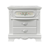 Flora White Nightstand - Ornate Home