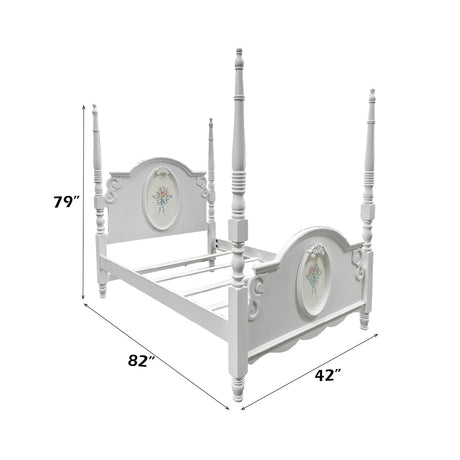 Flora White Twin Bed - Ornate Home