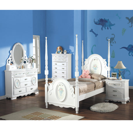 Flora White Twin Bed - Ornate Home