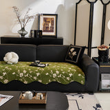 Floral Chenille Couch Cover, Non-Slip Sofa Slipcover Protector for Furniture - Ornate Home
