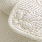 Floral Cotton Quilted Sofa Cover, Non-Slip Couch Protector with Scalloped Edges - Ornate Home