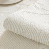 Floral Cotton Quilted Sofa Cover, Non-Slip Couch Protector with Scalloped Edges - Ornate Home