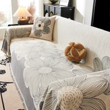 Floral Sofa Slipcovers Reversible Sofa Throw Covers with Tassels Pretty Furniture Covers for Sofas - Ornate Home