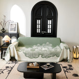 Floral Sofa Slipcovers Reversible Sofa Throw Covers with Tassels Pretty Furniture Covers for Sofas - Ornate Home