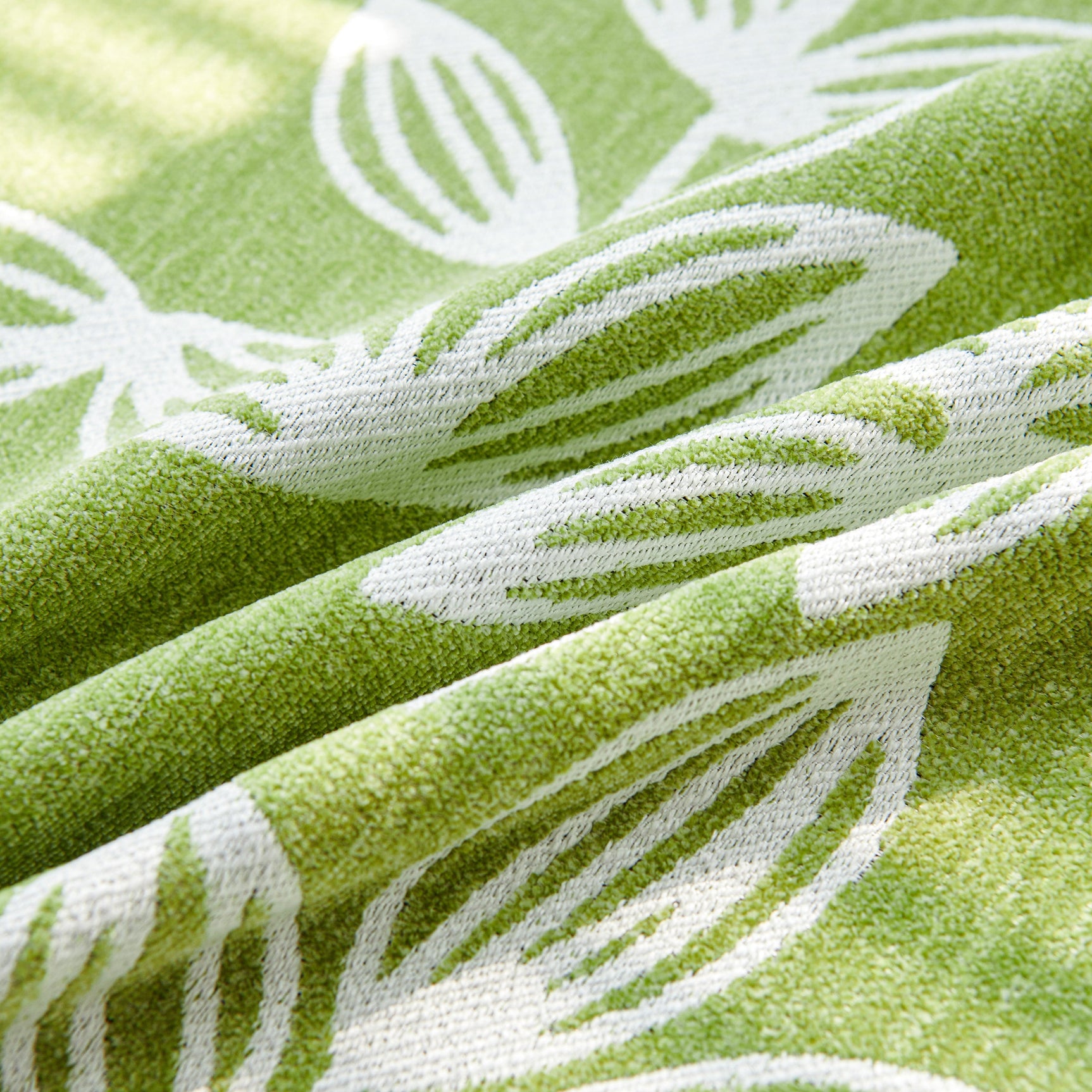 Floral Symphony Couch Throw Cover with Tassel, Chenille Sofa Cover with Leafy Melodies for Sectional - Ornate Home