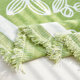 Floral Symphony Couch Throw Cover with Tassel, Chenille Sofa Cover with Leafy Melodies for Sectional - Ornate Home