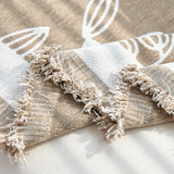 Floral Symphony Couch Throw Cover with Tassel, Chenille Sofa Cover with Leafy Melodies for Sectional - Ornate Home