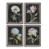Florals On Black Gold Framed Prints (Set of 4) - Ornate Home