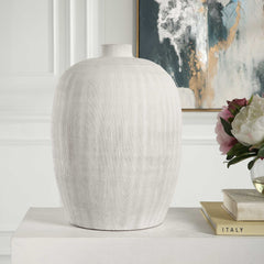 Floreana White Medium Vase - Ornate Home