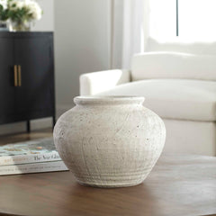 Floreana White Round Vase - Ornate Home
