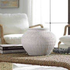 Floreana White Round Vase - Ornate Home