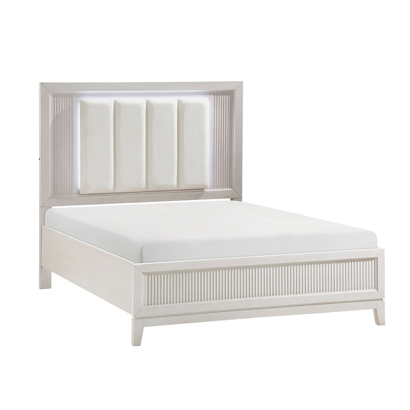 Florence Antique White Eastern King Bed - Ornate Home