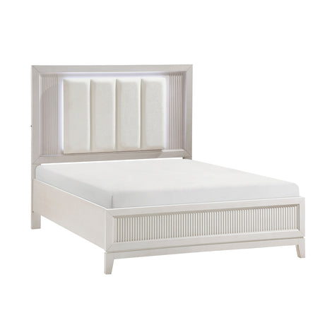 Florence Antique White Eastern King Bed - Ornate Home