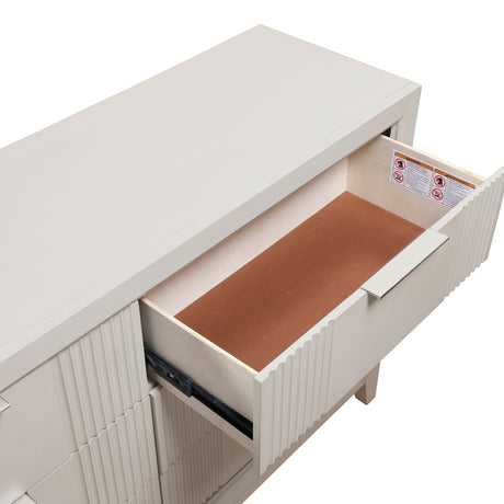 Florence Antique White/Ivory 4-Piece Queen Bedroom Set - Ornate Home