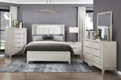 Florence Antique White/Ivory 4-Piece Queen Bedroom Set - Ornate Home