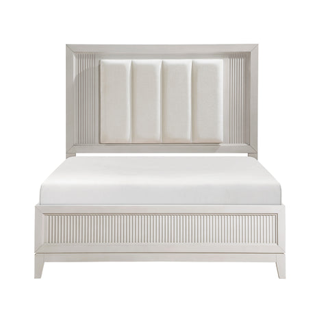 Florence Antique White/Ivory 4-Piece Queen Bedroom Set - Ornate Home