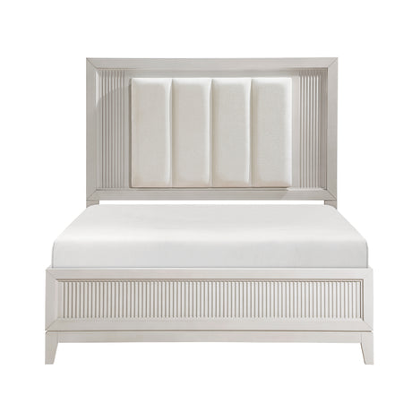 Florence Antique White/Ivory 5-Piece Queen Bedroom Set - Ornate Home