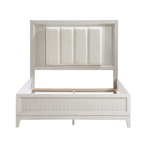 Florence Antique White/Ivory 5-Piece Queen Bedroom Set - Ornate Home
