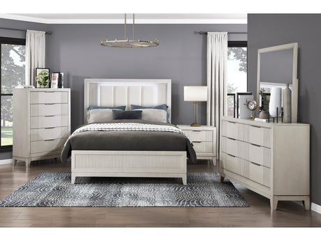 Florence Antique White/Ivory 5-Piece Queen Bedroom Set - Ornate Home