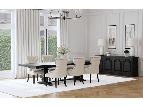 Florence Beige 7-piece 126-inch Extension Dining Table Set - Ornate Home