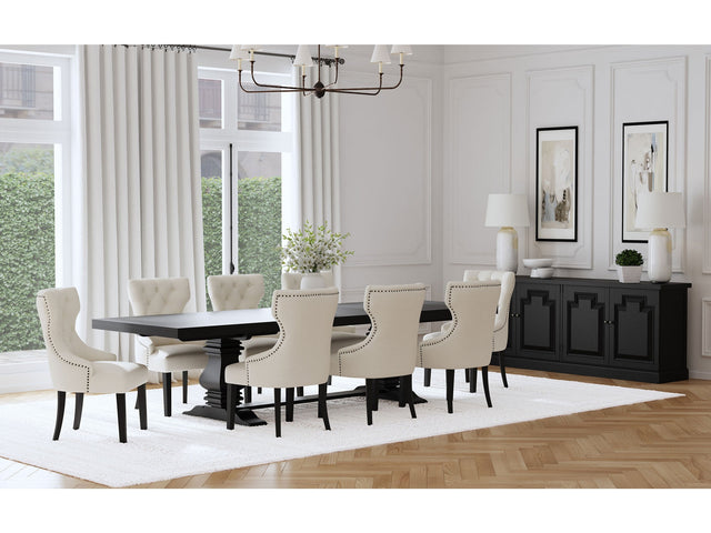 Florence Beige 9-piece 126-inch Extension Dining Table Set - Ornate Home