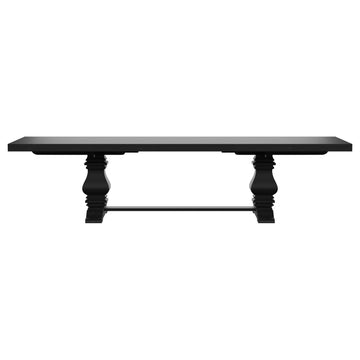 Florence Distressed Black Rectangular Dining Room Table w/ 16" Leaf - Ornate Home