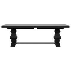 Florence Distressed Black Rectangular Dining Room Table w/ 16" Leaf - Ornate Home