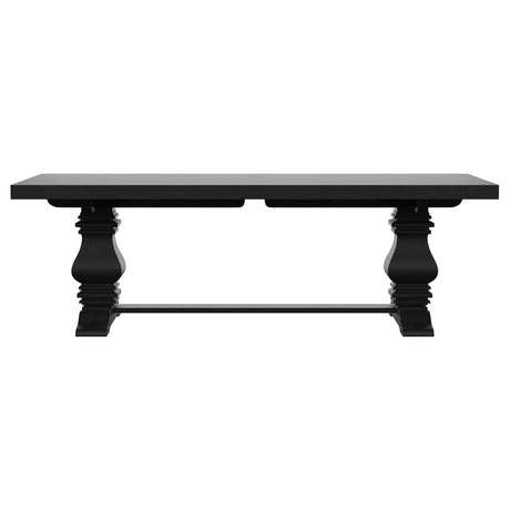 Florence Distressed Black Rectangular Dining Room Table w/ 16" Leaf - Ornate Home
