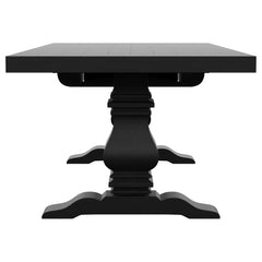 Florence Distressed Black Rectangular Dining Room Table w/ 16" Leaf - Ornate Home
