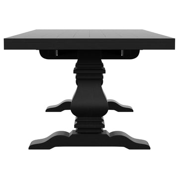 Florence Distressed Black Rectangular Dining Room Table w/ 16" Leaf - Ornate Home
