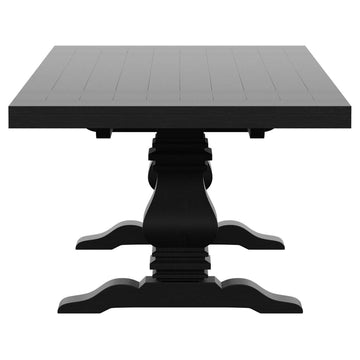 Florence Distressed Black Rectangular Dining Room Table w/ 16" Leaf - Ornate Home