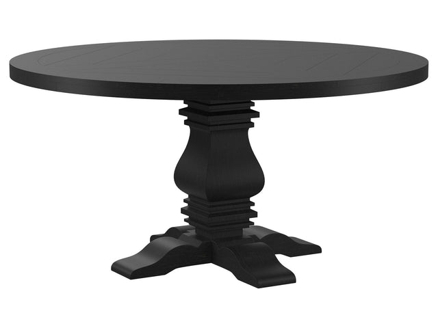 Florence Distressed Black Round Dining Room Table - Ornate Home