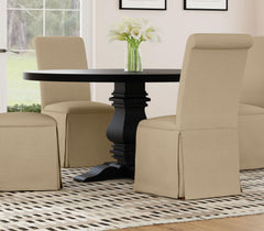 Florence Distressed Black Round Dining Room Table - Ornate Home
