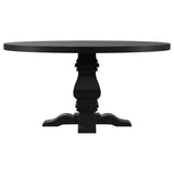 Florence Distressed Black Round Dining Room Table - Ornate Home